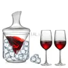 Copos de vinho engraçado arte 1000ml com balde de gelo decanter chumbo-livre cristal vidro uísque vodka brandy garrafa bar festival hip flask vinho conjunto 231107