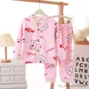 Pyjama's Kindernachtkleding Fleece Thuispak voor kinderen Meisjes Pyjamasets Pluche zacht vest + broek Homewear Baby Pijama Tienerkleding R231108