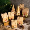 Emballage cadeau Boîtes de Noël Calendrier de l'Avent Maison de pain d'épice Boîte de papier de Noël Année Fournitures d'emballage Sacs d'emballage 24pcs mélangés