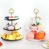 Baking Tools Kitchen 3 Tiers Cake Stand Candy Tray European Plastic Living Room Dining Table Fruit Dessert Plate Detachable Party Sweets