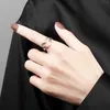 Obrączki ślubne koreańskie otwarte regulowane miłosne serce palec dla kobiet pierścień biżuterii Walentynki Prezent