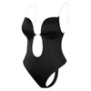 Women's Shapers Backless Body Sculpting Bra Deep V Neck Seamless Thong Full Bodysuits Ladies Party Dress Sheer Straps Invisible For Wedding