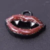 Charms 40st/Lot Fashion Cool Colorful Lips Fangs Drop Oil Pendant For Män Kvinnor DIY -smycken gör handgjorda tillbehör