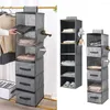 Storage Boxes Hanging Closet Rack Shelf Tidy Hanger Wardrobe Organisers Clothes Organizer Holder Collapsible Shelves