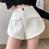 Shorts Femmes Corduroy Femmes 2023 Printemps Mode Taille Haute Bas Casual Style Coréen Élégant Jambe Large Court Feminimos Mujer