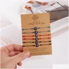 Urok bransoletki Turkish Lucky Evil Eye Bracelets dla kobiet 6pcs/zestaw ręcznie robiony pleciony czerwony czarny lina 7 węzłów biżuteria friendsh dhgarden dhpav