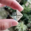 Ljuskrona Crystal 10Size Square Pärlor Prism Suncatcher med 2 hålkedjeljusdelar Hem Bröllopsdekor Accoessory