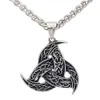 Pendant Necklaces Nordic Style Viking Celtic Knot Triangle Necklace For Men Retro Amulet Jewelry GiftPendant2609