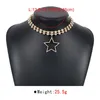 قلادة choker Ailodo مبالغ فيها Crystal Hollow Star Necklace للنساء متعددة الطبقات التنس سلسلة الحفلات مجوهرات الزفاف