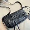 Punk wind riveted biker bag armpit bag flow retro camera bag large capacity single shoulder crossbody bag