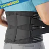 Slimming Belt Elstiac Lumbar Back Belt Waist Support Trainer Adjustable Lumbar Pad with 6 Stays Abdominal Binder Fitness Gym Belts Women Men 230407
