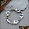 Charm Bracelets Vintage Gothic Demon Eyes Bracelet Femme Punk Evil Eye Bracelets For Women Metal Jewelry Drop Drop Delivery Dhgarden Dhruk