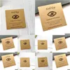 Tags, Price Tags, Card 100Pcs Handmade The Evil Eye Design Packaging Card Paper Good Luck Protection Friendship Bracelet Jew Dhgarden Dhqic