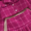 Kleidungssets 3-7 Jahre Kinder Mädchen Herbst Winter Outfits Baby Langarm Blazer Mantel Plaid Faltenrock Baskenmütze Sets Kinder Mode Kleidung 231108