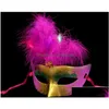 Party Masks Luminous Feather Mask Bar Masquerade Halloween Childrens Toy L157 Drop Delivery Home Garden Festive Supplies Dhzbo