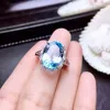 Cluster Rings Big Size Clear Sky Blue Topaz Gemstone Ring For Women Jewelry Real 925 Silver Natural Gem Birthstone Scorpio Gift