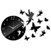 Wall Clocks DIY Acrylic Material Single Face Needle Quartz Watches Brief Style Butterfly Decoration Home Stickers