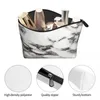 Cosmetic Bags White Black Marble Makeup Bag For Women Travel Organizer Fashion Abstract Texture Storage Toiletry