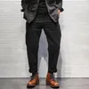 Pantaloni da uomo retrò in twill tessuto pesante casual in puro cotone lavato vecchi pantaloni dritti affusolati