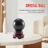 Tapeçarias 80MM Esfera Preta Natural Grande Bola de Cristal Pedra de Cura com Base