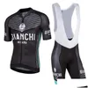 Rowerowe koszulki 2023 Bianchi Set Set Bike Mundur Summer Road Rowerys