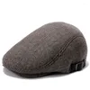 BERETS MENS FLAT IVY SBOY HATウールブレンドギャツビーTweed Cabbie Classical Herringbones/Solid Color/Plaid Patterns R7RF