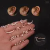 Ohrstecker 1 STÜCK Lobe Piercing Clip Ohrringe Für Frauen Zierliche Zirkonia Blatt Stern Gecko Ohr Klettern Crawler Earing Modeschmuck KBE475