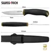 SWISS TECH Fixed Blade Knife Survival with Sheath Strong Single Edge Great for Hiking Camping Outdoor Activities