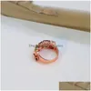 Band Ringe Colorf Zirkonia Rose Gold Plated Promise Ring für Mädchen Frauen Größe 6 bis 9 als Hochzeitstag Jewelryz Drop Del Dhtpm