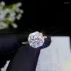 Cluster Rings BOEYCJR 925 Silver 1ct F Color Moissanite VVS Engagement Wedding Diamond Ring For Women