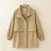 Trenchs de femmes printemps automne manteau solide lâche manches longues vêtements d'extérieur coupe-vent décontracté femme pardessus Gabardina Mujer 4XL