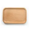 Square Fruits Platter Dish Wooden Plate Dish Dessert Biscuits Plate Dish Tea Server Tray Wood Cup Holder Bowl Pad Tableware Tray 12 LL