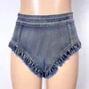 Damen-Shorts, sexy Booty, hohe Taille, Distressed-Mini-Denim-Jeans, dünne, ausgefranste Hosen für Party-Strand-Festival-Outfits