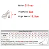 Dress Shoes Runway Style Crystal Rhinestones Women Platform Pumps Sandal Sexy Peep Toe Slip-On Silver High Heels Wedding Banquet Shoes 231108