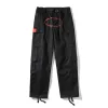 NEUE MENS Pants Streetwear Hip Hop Printed Casualhose Retro Multi-Pockets Straight Lose Overalls Knopf Paar gerade Bein-Training Pantskjuv