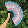 Rainbow Folding Fans LGBT Colorful Hand-Held Fan for Women Men Pride Party Decoration Music Festival Events Dance Rave Supplies 11.08