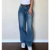 Kvinnors jeans CGC Retro Women's Bag Jeans Casual Y2K Street Clothing Stora lastbyxor Korean Fashion Women's Straight Wide Leg Jeans 230408