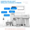 Vattenutrustning Sprayer Gun Nano Blue Light Mist Desinfection Electric UV Fogger Handheld Atomizer Home Office Air Sanitizer Machine