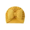 Beanieskull Caps Güzel Bowknot Örgü Bebek Şapkası Sevimli Düz Renkli Kız Bebek Erkekler Şapka Türban Yumuşak Doğum Bebek Kapak Örgü Beanies Head Sargılar 231108
