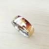 8mm 316 Titanstahl vergoldet versilbert christlicher Ring Jesus Kreuz Buchstabe Bibel Silber Ehering Ring Männer Frauen318q