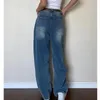 Kvinnors jeans CGC Retro Women's Bag Jeans Casual Y2K Street Clothing Stora lastbyxor Korean Fashion Women's Straight Wide Leg Jeans 230408