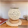 Scented Candle Table Lamps Personality Aromatherapy Lamp Handmade Rattan Melting Wax Desk Romantic Beside For Bedroom Dining Room Li Dhwlo