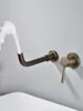 Robinets d'évier de salle de bains robinet en laiton Antique de qualité supérieure, robinet mitigeur de lavabo d'eau froide à une poignée mural en cuivre élevé