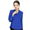 Bloups feminina Moda Camisas de decote em V mulheres elegantes de manga comprida camisa de chiffon office ladies Blouse Blouse Tops BLUSA S-5XL