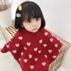 Пуловер, весенне-осенний детский вязаный свитер, милая детская одежда, плащ, детские пуловеры с капюшоном для маленьких девочек, s 231108