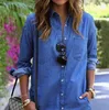 2023 Summer Fashion Tshirt Dress for Women Denim Casual Dresses Loose Spring Autumn Long Sleeped Button Designer Dress Clothing