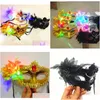 Party Masks Italy Ny stil led Venedig Glänsande blinkande prinsessa maskans sida plätering spetsig blommor lysande maskerad droppe deliv dhyvm