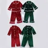 Pyjama Nachtkleding Kinderkerstpyjama Bijpassende jongensmeisjes PJS Kinderen Rood Fluwelen Pyjama Set PJS Peuter Kinderen Winter Pijama 231108