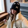 Berets Cute Bow Decoration Pink Beanies For Women Autumn And Winter Korean Version Ear Protection Warm Knitted Lace-up Pullover Hats