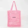 Luxury Bag Designer Brands Hollow Letters Raffia Straw Tote Fashion Paper Woven Women Shoulder Bags Summer Beach Handbag56